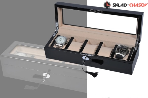 Шкатулка для хранения 5-ти часов 3081 BW фото фото 4