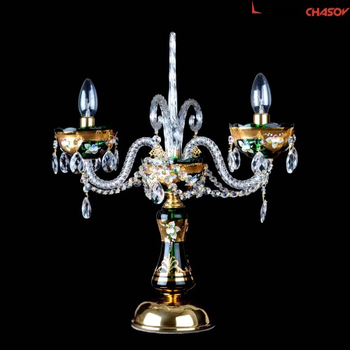 Настольная лампа DBK Glass SE-0635-2-SM Green фото