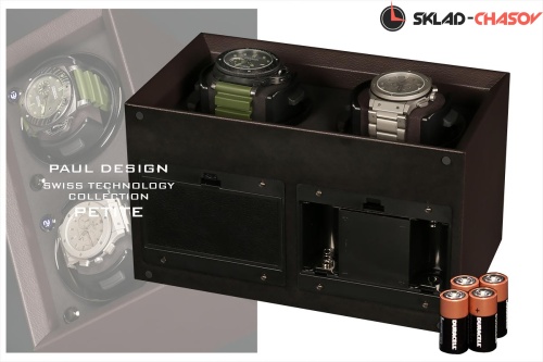 Шкатулка для автоподзавода 2-x часов Petite2-LBN-K фото фото 5
