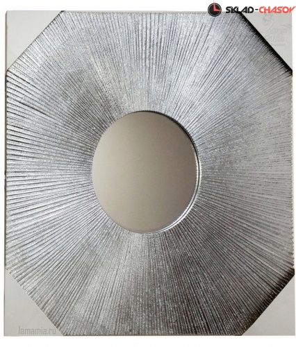 Панно Магия круга серебристое с зеркалом фото