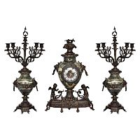 Бронзовые часы с канделябрами Real Bronze C3125ABBS фото