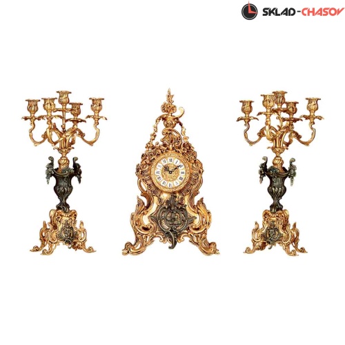 Набор бронзовых часов с канделябрами Mahdi C3044 серебро фото фото 2