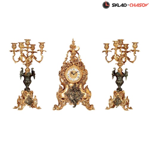 Набор бронзовых часов с канделябрами Mahdi C3044 серебро фото фото 2