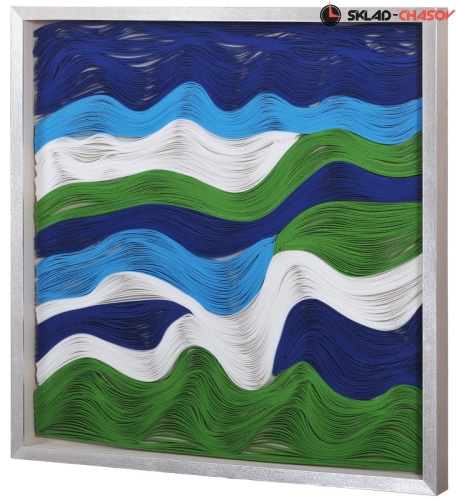 Панно в серебристой раме "Морские волны" фото фото 2