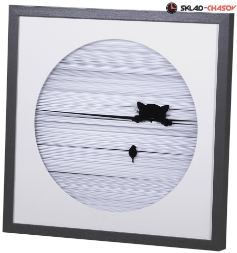 Панно чёрно-белое "Кошачья шалость 2" фото фото 2