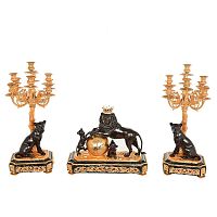 Бронзовые часы с канделябрами Pars С 97025 фото