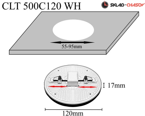 Встраиваемый светильник Crystal Lux CLT 500C120 WH фото фото 2