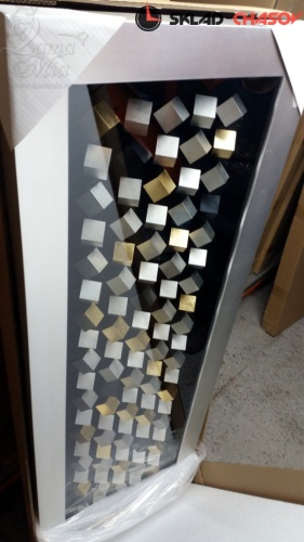 Настенное панно "100 кубов" в серебристой раме фото фото 8