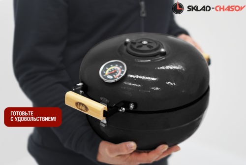 Керамический гриль TRAVELLER SG12 PRO T, 30,5 см / 12 дюймов (черный) фото фото 7