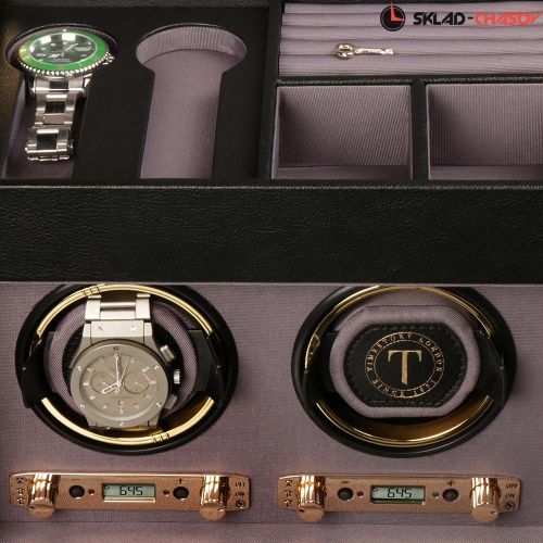 Шкатулка для автоподзавода 2-х часов и хранения BADGE 02SE фото фото 4