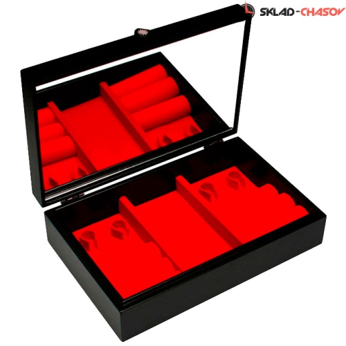 Шкатулка "Полёт журавлей" черная 200х65х130мм фото фото 2