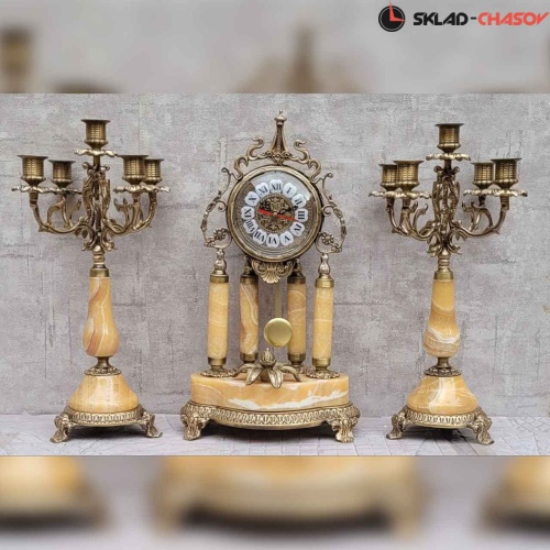 Бронзовые часы с канделябрами Real Bronze CO741 фото