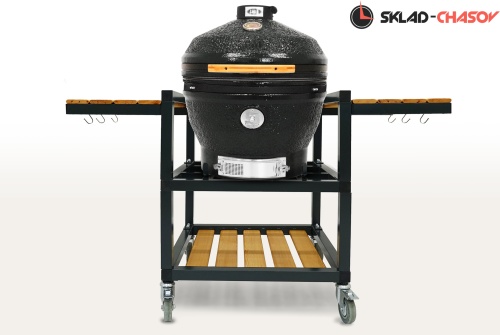 Керамический гриль-барбекю CFG CHEF, 61 см/24 дюйма (черный) фото фото 3