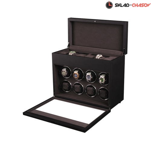 Шкатулка для автоподзавода 8-ми часов и хранения BADGE 08SBL фото фото 2