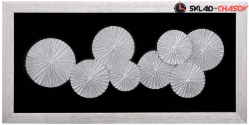 Дизайнерское панно "Зонтики серебристые" в раме фото