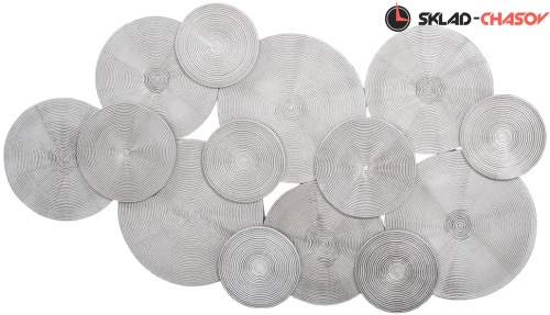 Панно серое "Серебряные диски" фото